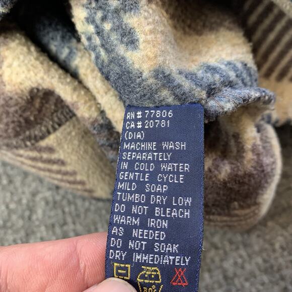 VTG Tommy Hilfiger Fleece Sweater Mens Large Relaxed Fit Corduroy Collar Plaid - Picture 12 of 13